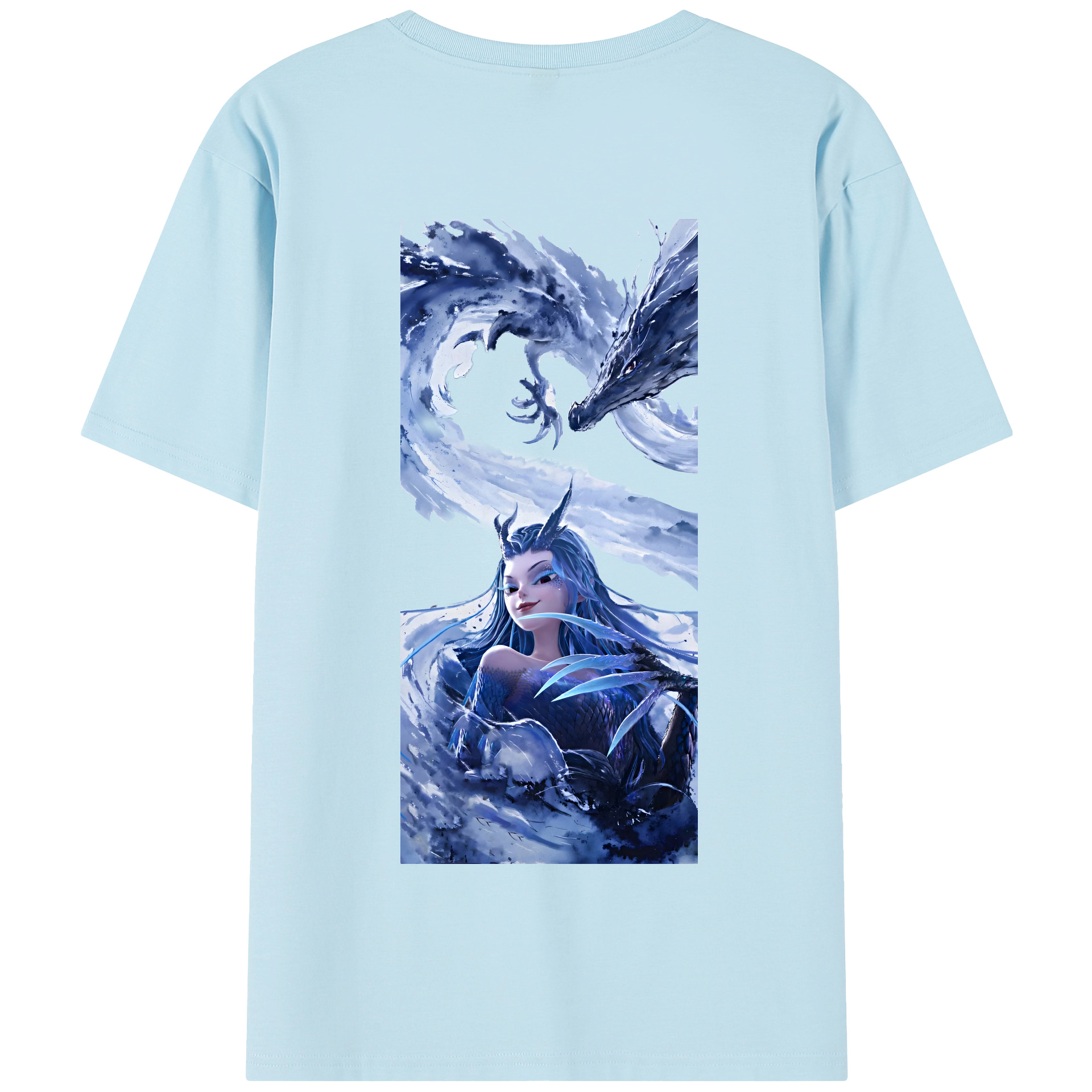 （画像用） Ne Zha 2 ナタ 魔童の大暴れ 綿100％半袖Tシャツ（背面プリント）